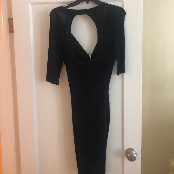 Black dress zipper front Lycra keyhole back - Picture 2 of 2